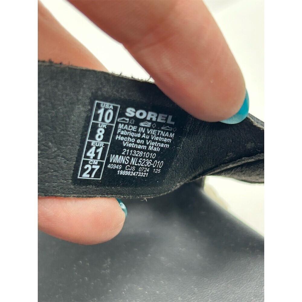 SOREL ONA Ave Womens Slingback Flat Sandals Black Strappy Open Toe Size 10 - Picture 13 of 13